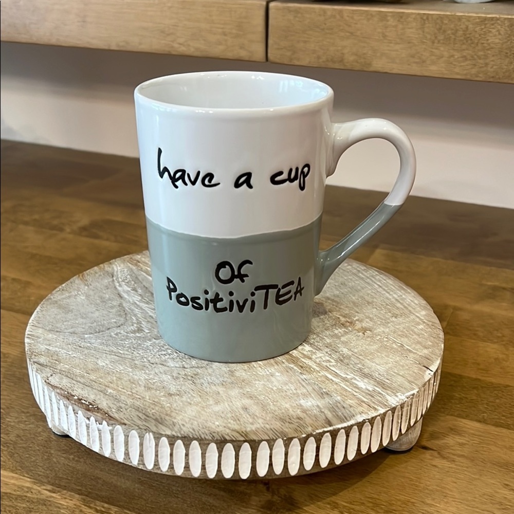 PositiviTEA Mug by Fabulous Home Two Tone White/mint Green 16 oz.